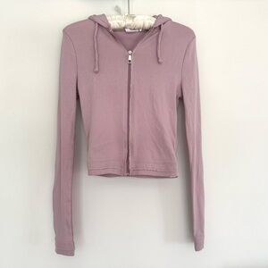 Urban Outfitters Pink Cropped Fitted Hoodie